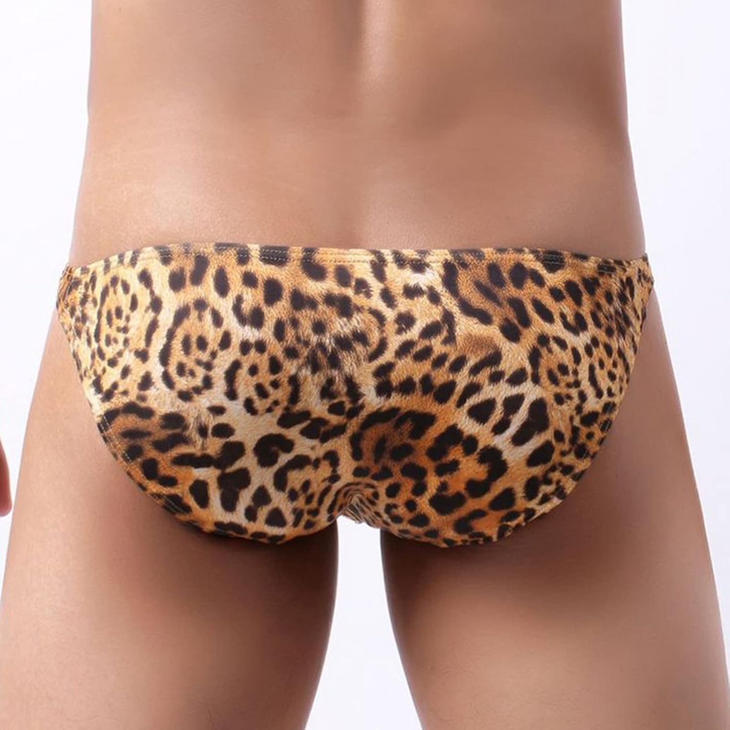 Faringoto Leopard Print Men's Briefs Cool Underwear Male Comfy U Convex Bulge Pouch Man Bikini Underpants Shorts