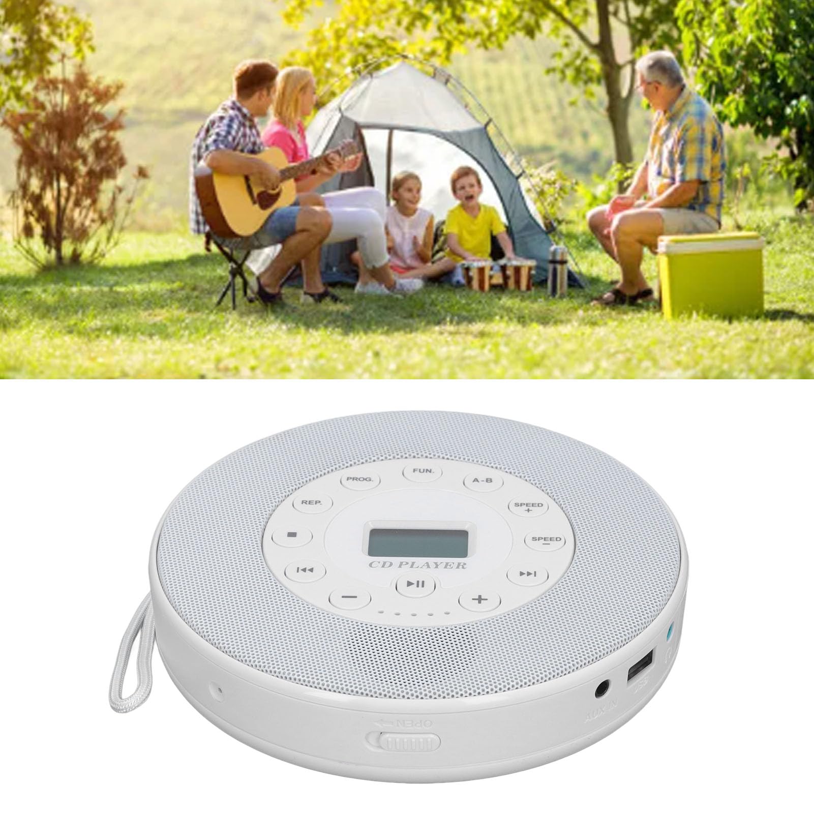 Amazon | スピーカー付きポータブルCDプレーヤー、スキップガード