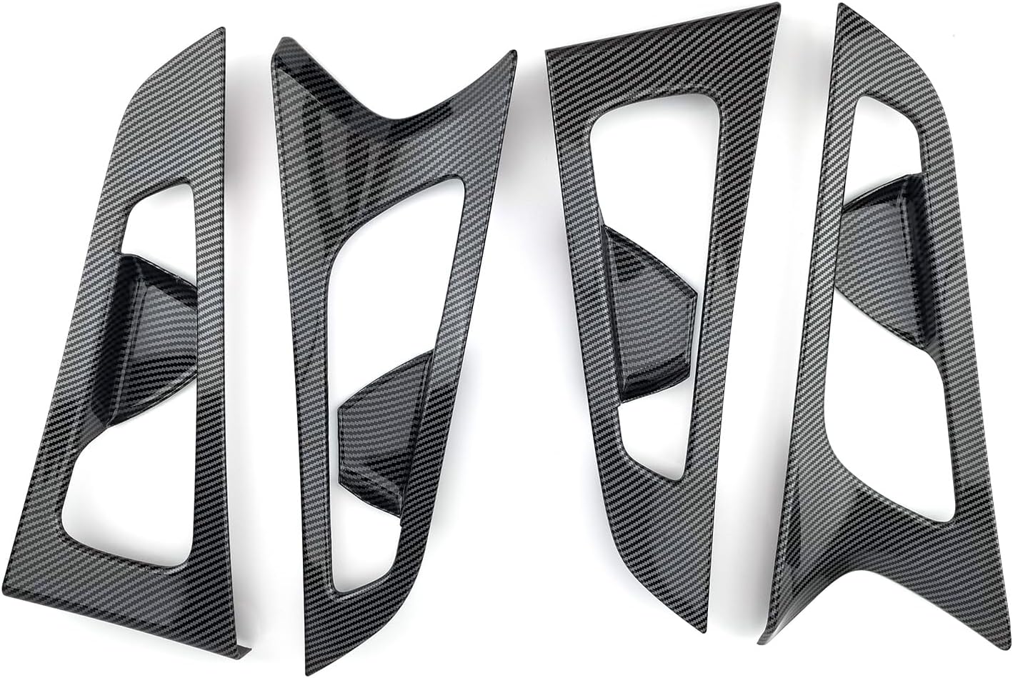 Carbon Fiber Style ABS Car Interior Door Panel Cover Inner Door Protective Cover Trim Set Compatible with Genesis G70 2019-2025 Accessories