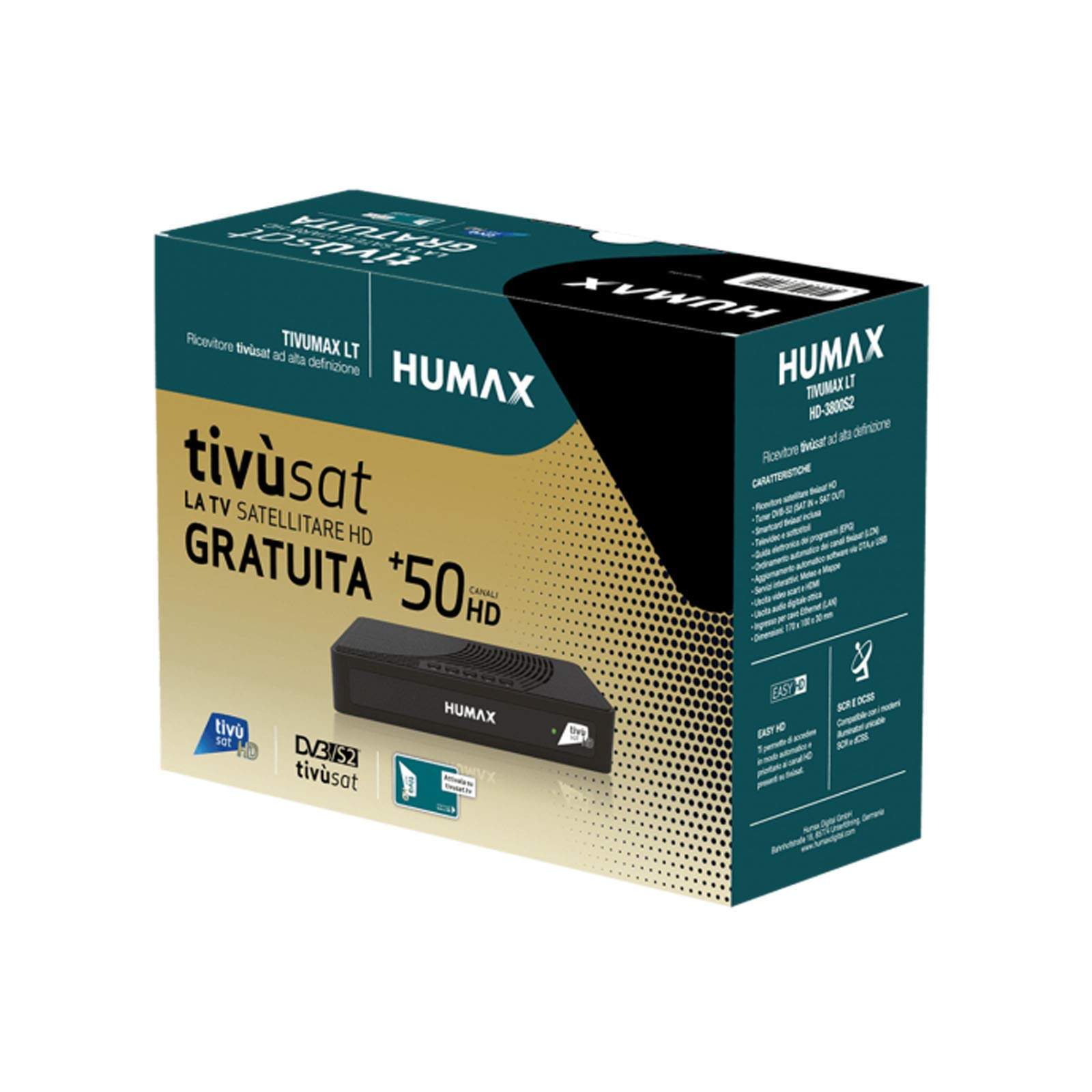 Humax Tivumax LT HD-3800S2 Full HD DVB-S2 Sat Receiver mit Tivusat HD Karte