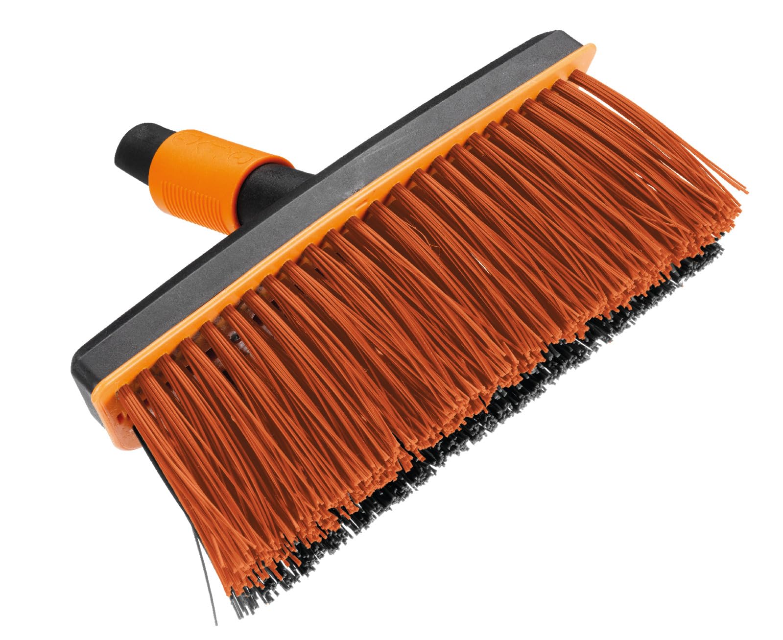 Fiskars Balai d'extérieur, Tête d'outil QuikFit, Largeur: 26 cm, Poils en polypropylène, Noir/Orange, QuikFit, 1001417