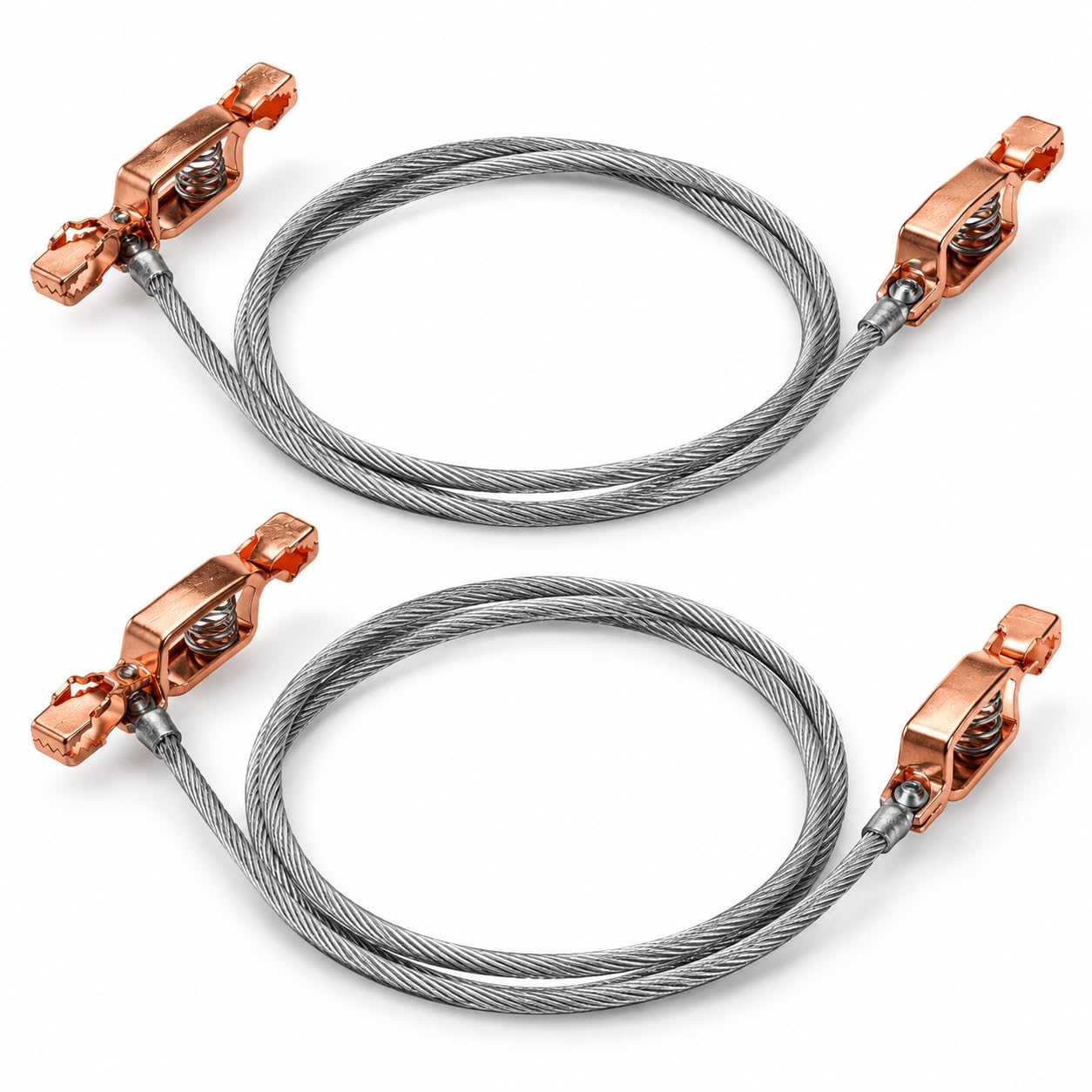 Paquete de 2 cables de conexión a tierra de 3 pies con clips de cocodrilo