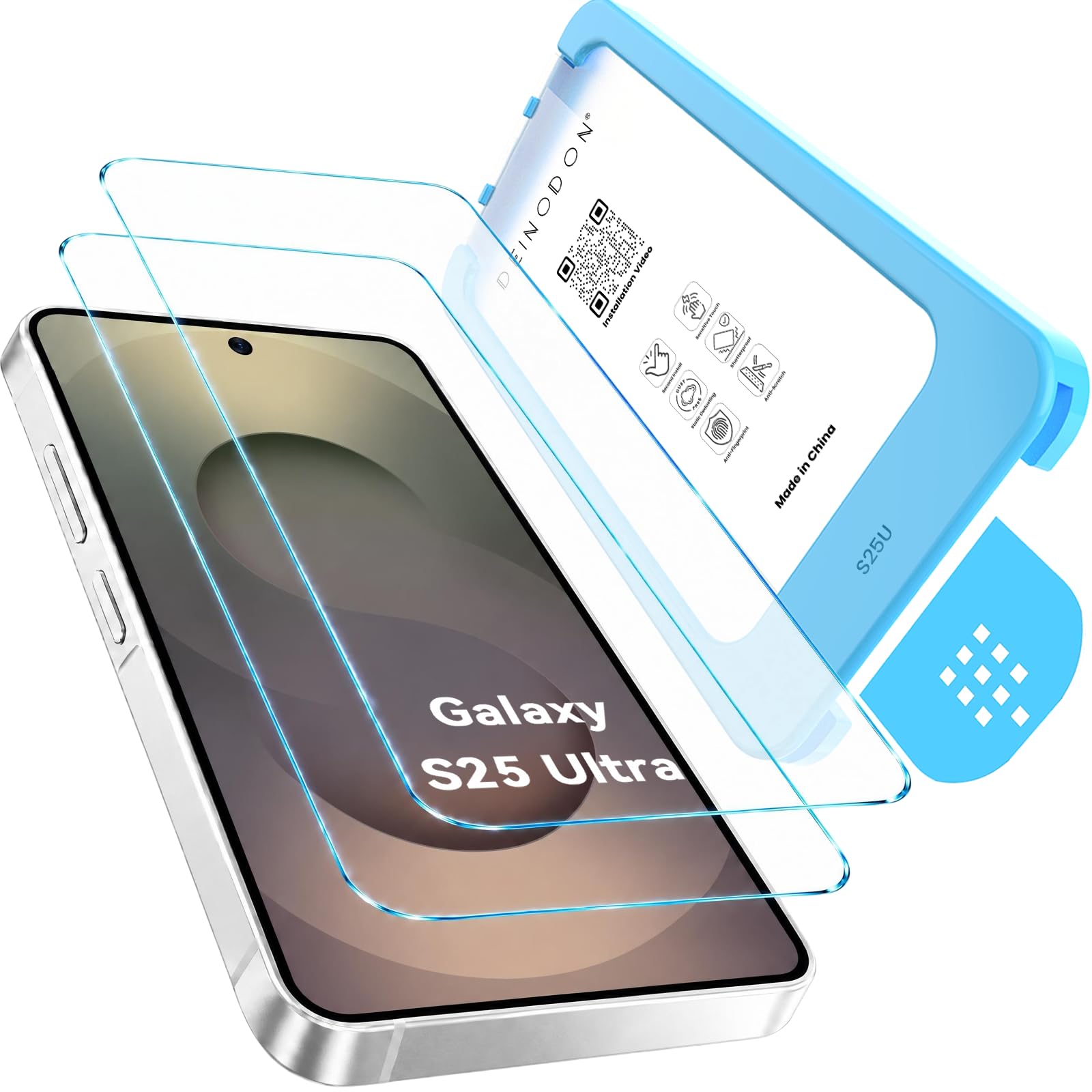 DEIN0DON Panzerglas für Samsung Galaxy S25 Ultra Auto-Montage Blasenfrei