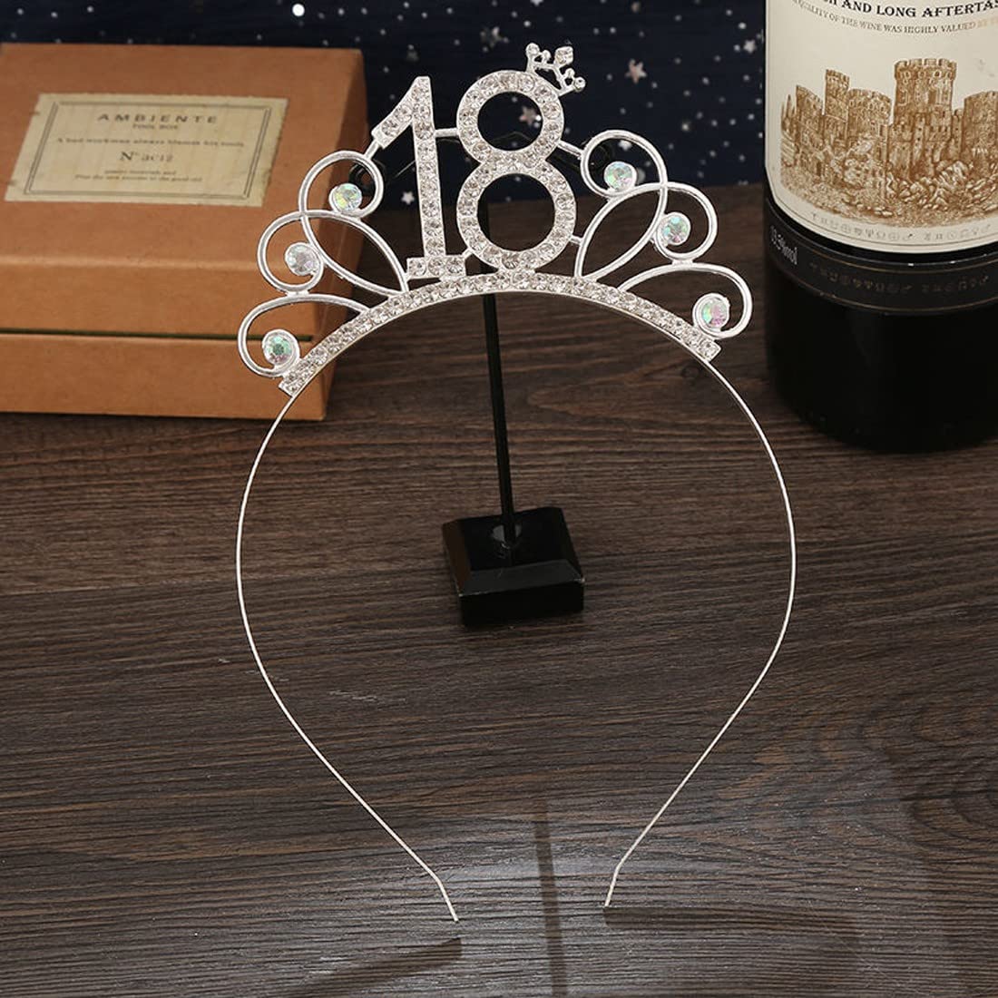 VELSCRUN Diadema da regina di compleanno per donne e ragazze, corona da principessa, fascia per capelli di compleanno, decorazione per feste, regalo, 15*15*7 CM, Carburo cementato, strass