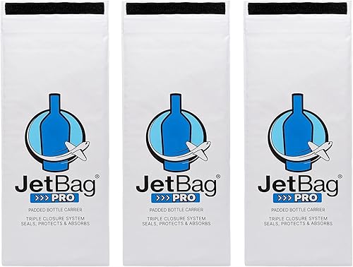 Miniatura 7 de Jet Bag PRO Version - Bolsas de vino reutilizables para viajes, acolchadas, absorbentes, protector de botellas de vino, bolsas de viaje con
