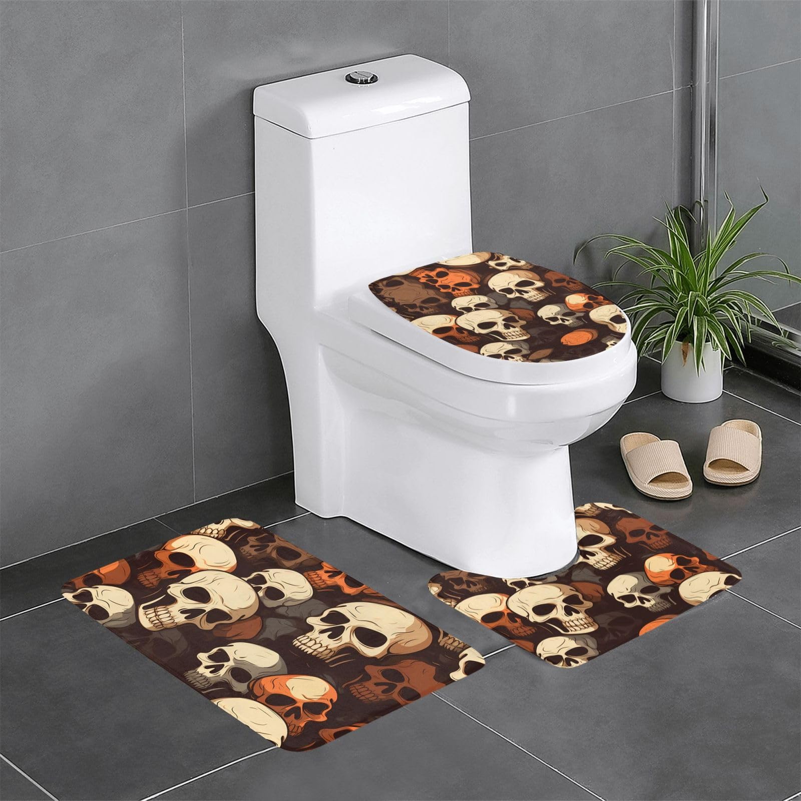 Tapis de salle de bain antidérapants lot de 3 haute absorption pour WC