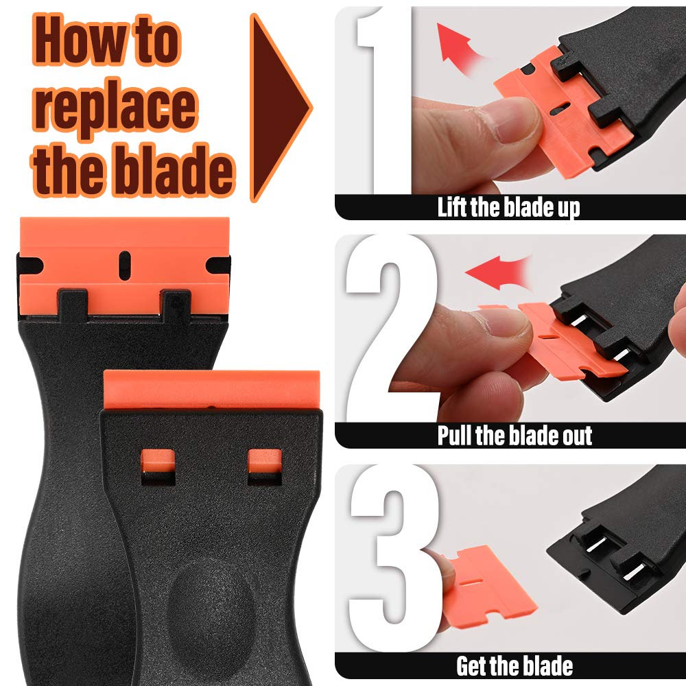 NEWISHTOOL Sticker Removal Tool, Plastic Razor Blade Scraper for Cleaning — Amazon image 5
