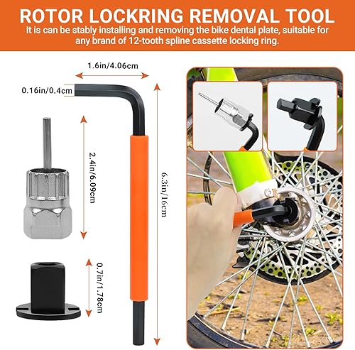 Miniatura 5 de FOUUAAOOU Kit de herramientas para bicicleta, tiene herramienta de extracción de casete de bicicleta 3 en 1, llave de pedal de bicicleta,