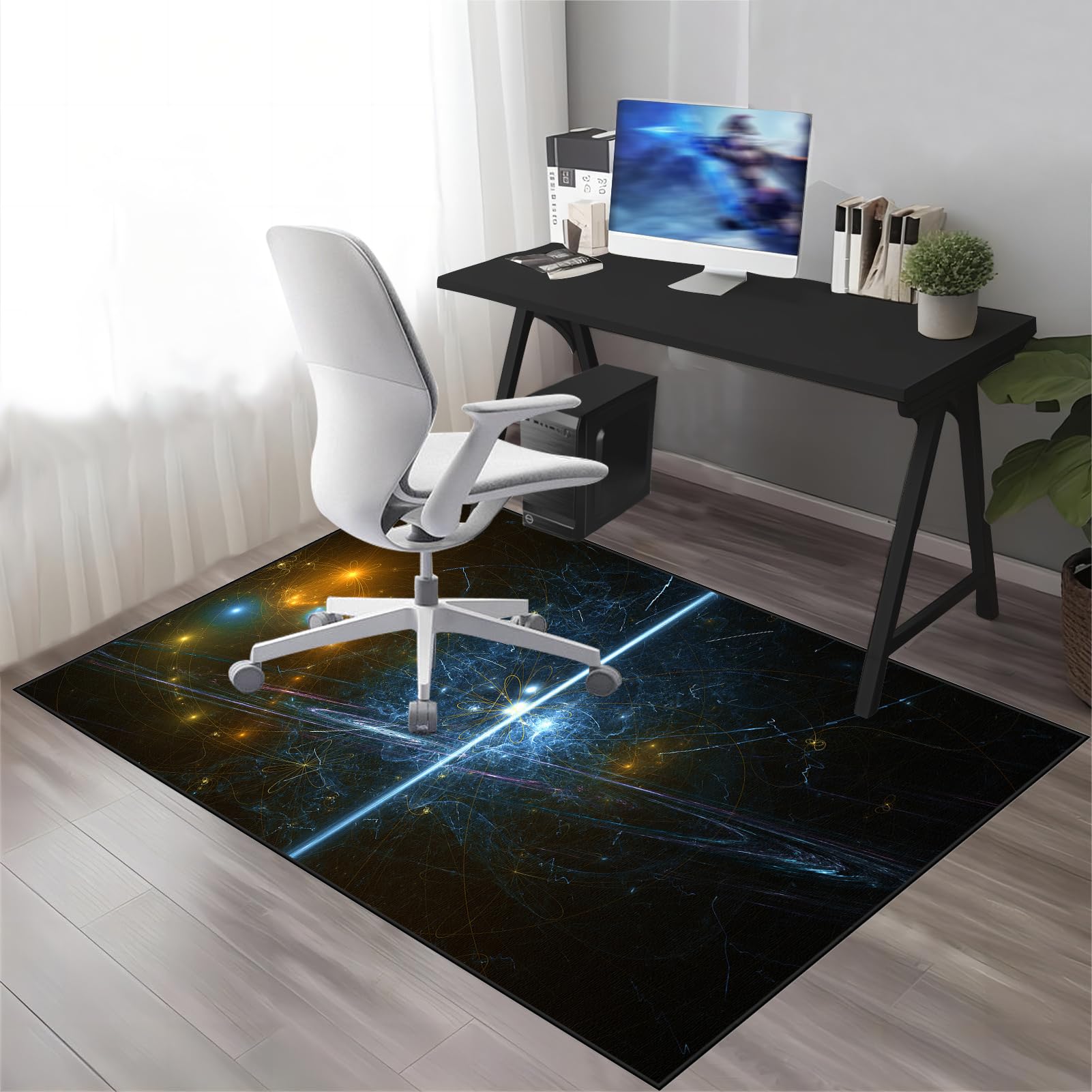 Schreibtischstuhl Unterlage | Gaming Stuhl Unterlage | Bodenschutzmatte für Hartböden | Gaming Teppich | Rutschfeste Teppichschutz Stuhlmatte | Bürostuhlmatte für Zuhause und Büro 150 x 200 cm