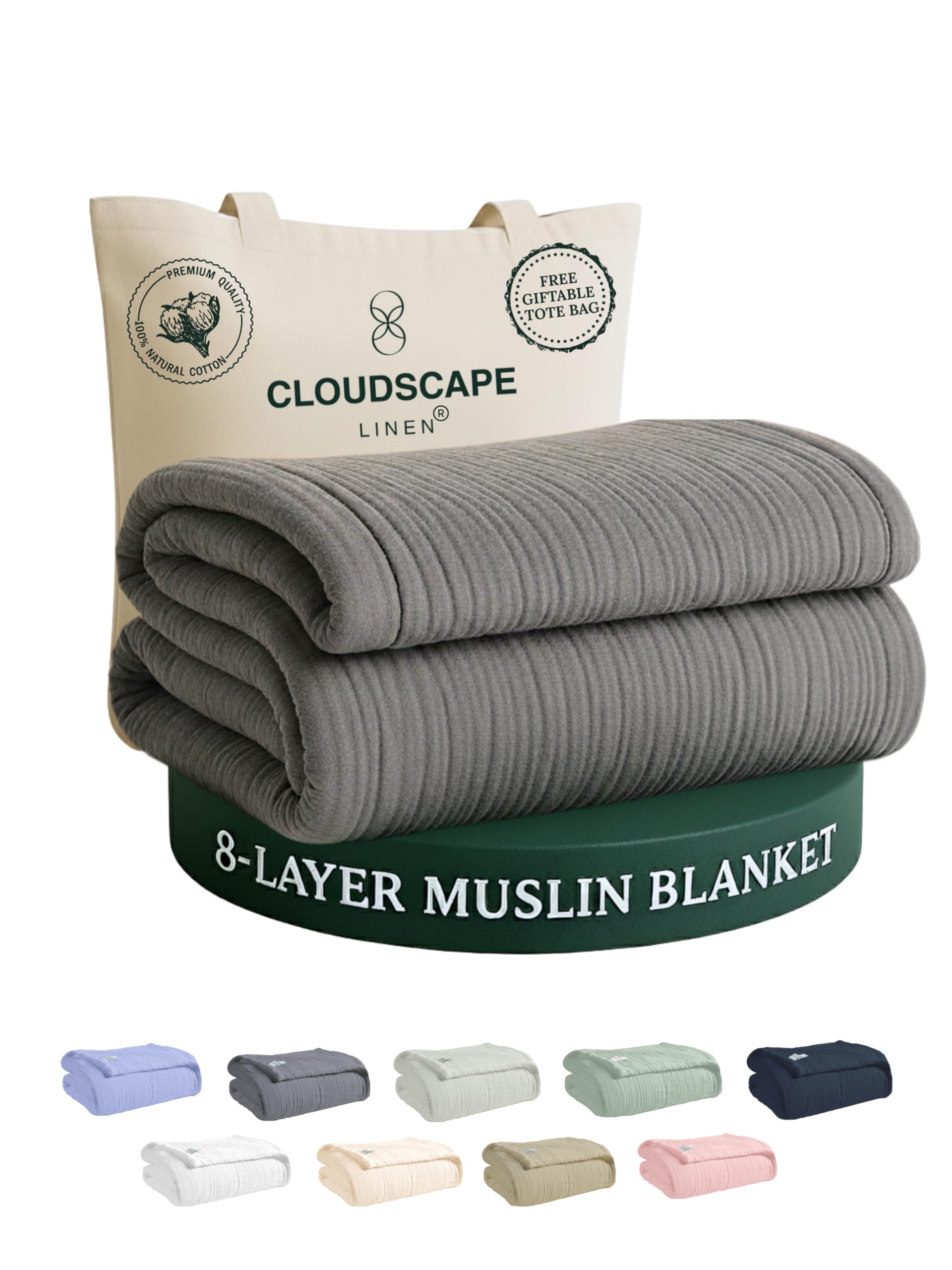 CLOUDSCAPE 8 Layer 100% Muslin Cotton Blanket King Size