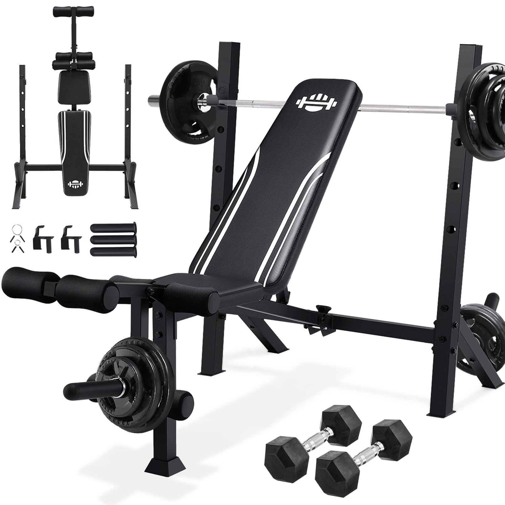 ANCHEER 900LBS Weight Bench Set