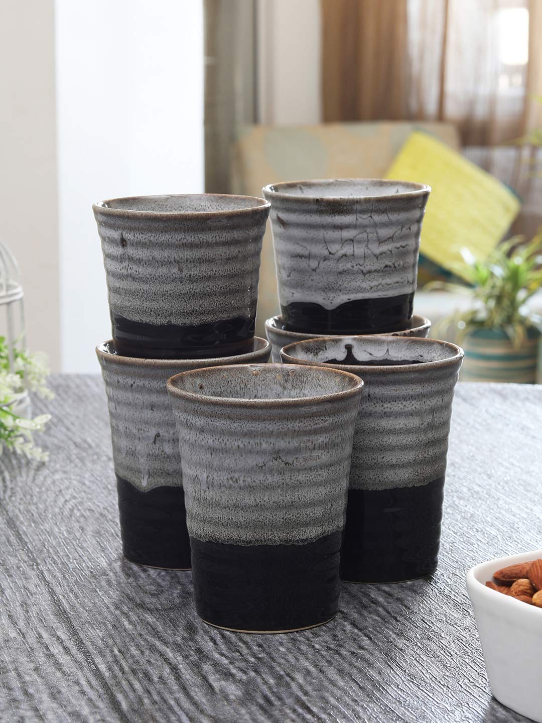 Handmade Ceramic Drinking Glasses - Set of 6 -1 Handmade Ceramic Drinking Glasses - Set of 6 -1