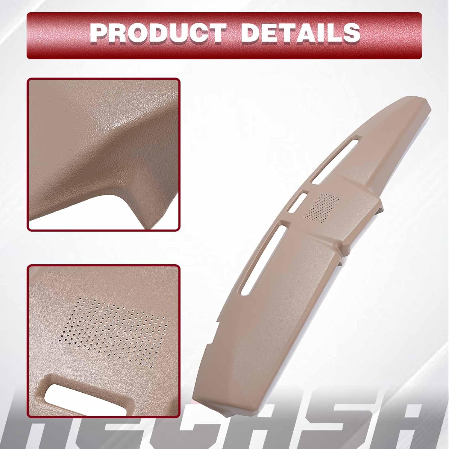 HECASA Dash Board Cover Compatible with 1980-1986 Ford F100 F150 F250 F350 Bronco Dash Dashboard Cover ABS Plastic Painted Brown