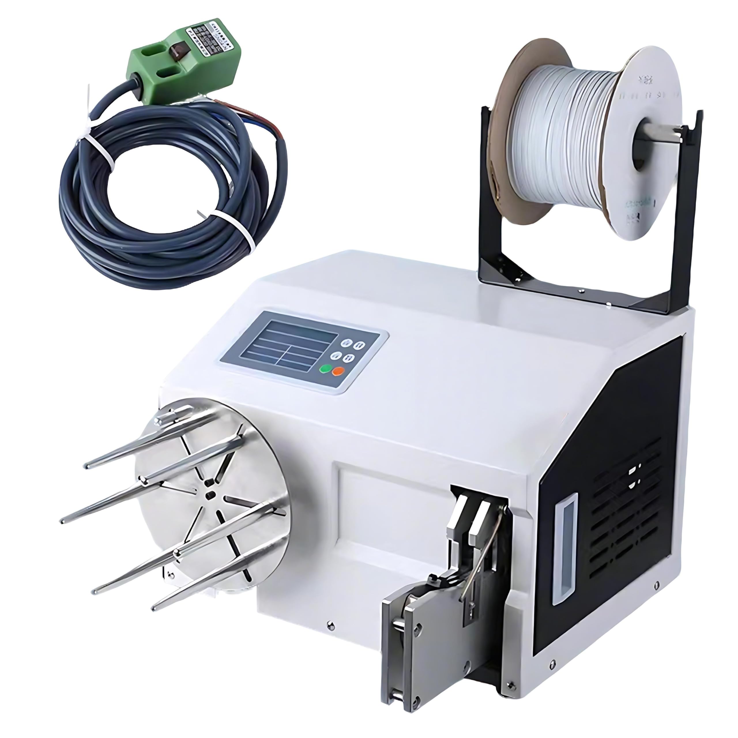 QIUNAOZI Automatic Twist Tie Machine for Food, Digital Screen Cable Tying Machine, Sensor Binding, Includes 1 roll of cable ties, for Food,Crafts,Stationery WireWindingandTyingMachine