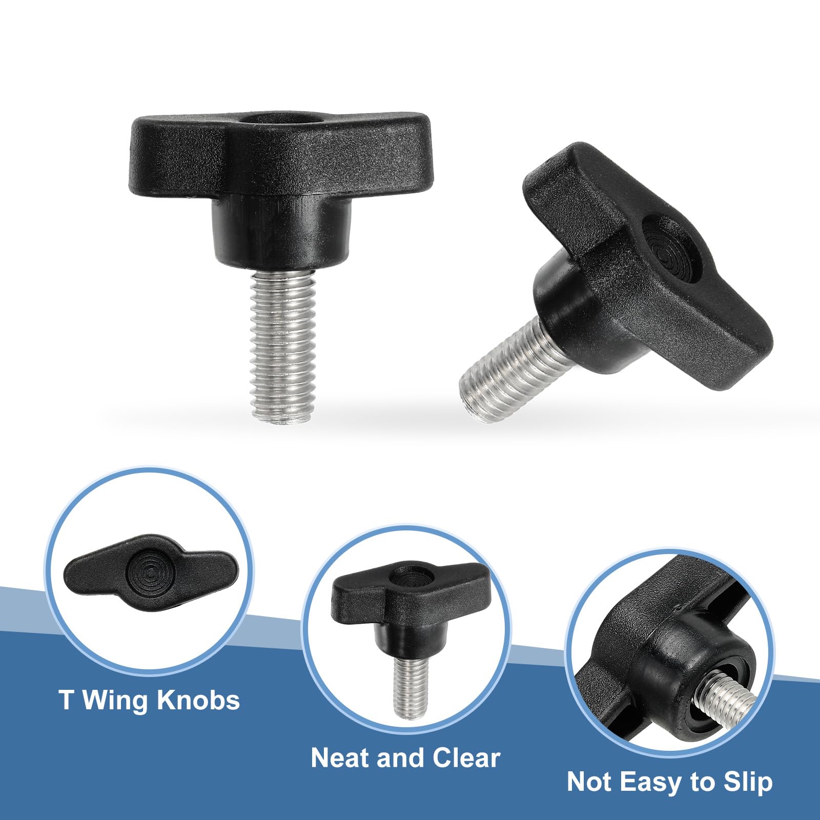 YELARXI Z- Shaped Thumb Screws 304 Stainless Steel Tee Wing Knobs Screws Clamping t Head - Image 3