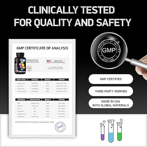 Miniatura 8 de Multivitamínico bariátrico con hierro para mujeres y hombres  Vitaminas de bypass gástrico y manga gástrica multivitaminas de hierro bariátrico  Sin