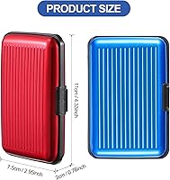 Vista 6 de 2 piezas de tarjetero de crédito, delgado mini protector de tarjeta de crédito, estuche de aluminio para tarjetas de visita, organizador