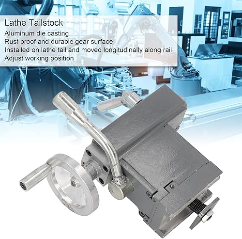 Miniatura 2 de Mini torno de contrapunto ajustable, multifuncional MT2 centro vivo, centro giratorio profesional de piezas de torno con 2 asas para torno de madera