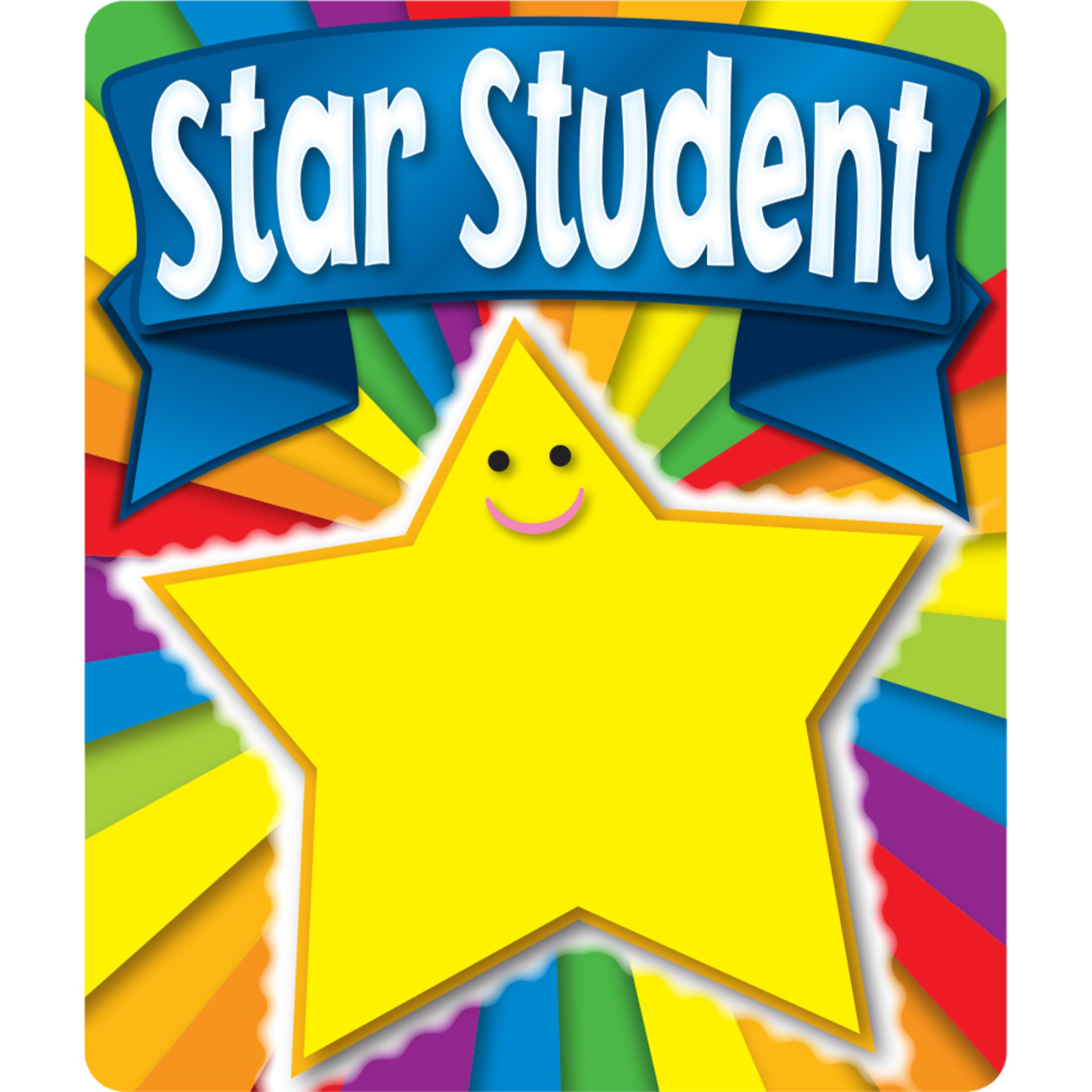 Carson Dellosa 24 Rainbow Star Stickers for Kids, 6 Sheets of Incentives with Positive Affirmations for Prizes, Reward Chart, School Supplies for