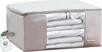 Comforter Storage Bags – Foldable Organizer bag for King/Queen Comforters, Pillows, Blankets, Bedding, Quilt, Duvet, Mothproof Space Saver; Large Collapsible Organizers with Zip, 24"x19"x11"