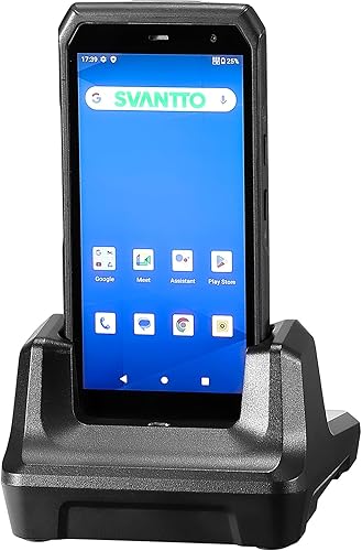 SVANTTO Escáner de código de barras Android 13 con cargador de muelle, motor de escaneo de código de barras 1D2DQR, 4+64GB, Bluetooth 5.1, WiFi-6,