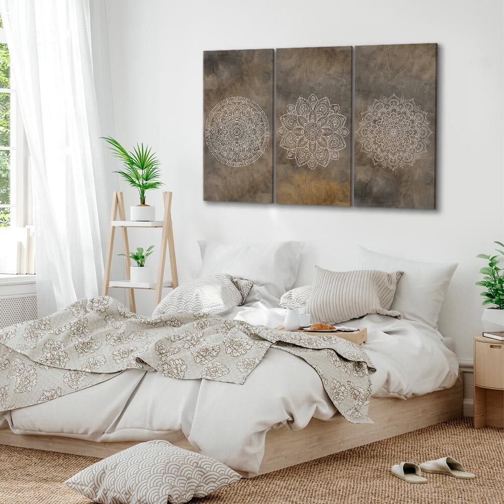 decomonkey Akustikbild Premium Mandala 135x90 cm 3 Teilig Kunst Abstrakt