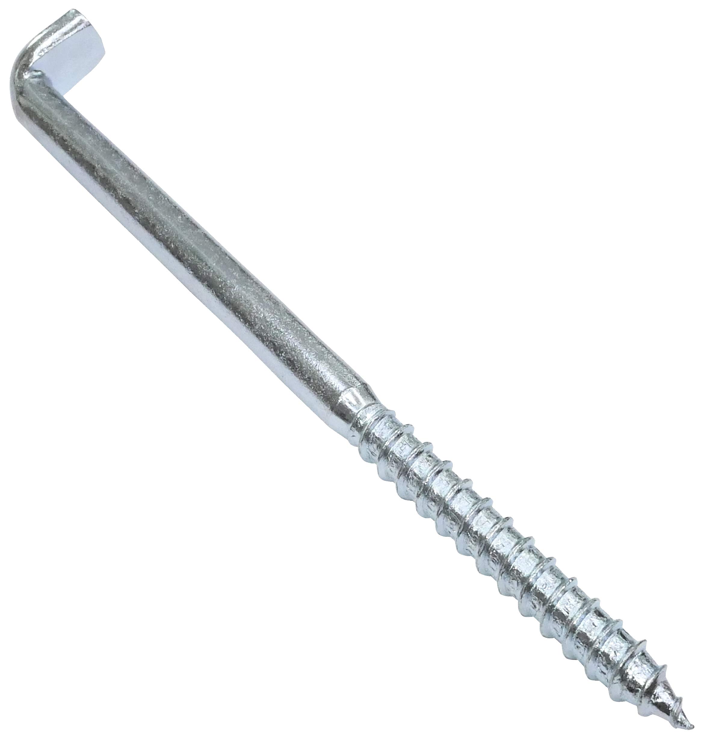 AERZETIX - Juego de 10 Ganchos en Forma de L Ø7x126mm - Tornillo para Madera Roscado - Escarpia para Atornillar - Alcayatas con Rosca - Acero - C48192