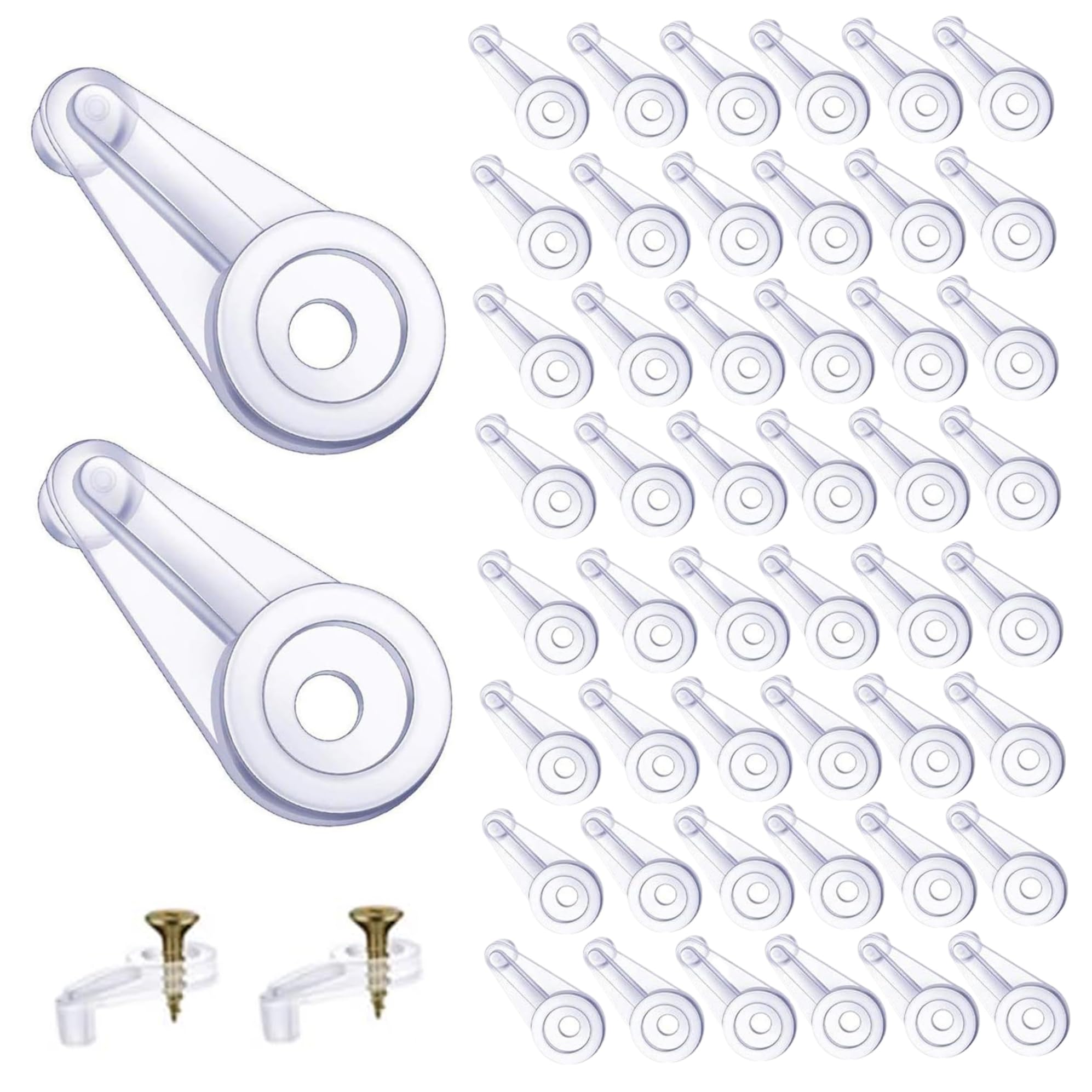 Takingup Clear 50Pcs Glass Retainer Clips Kit False Front Cabinet Clips With Screws Plastic Cabinet Glass Retainer For Fixing Offset Door