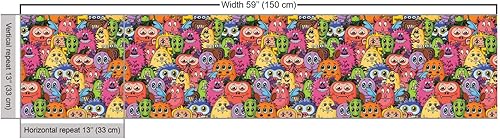 Miniatura 39 de Ambesonne Tela Geométrica por Yarda, Diseño Monocromo Patrón Abstracto de Líneas Continuas sobre Fondo Liso, Tela de Punto Elástico para Ropa