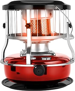 Dual-Use Kerosene Heater, 9000 BTU Portable Kerosene Heaters for Indoor Use, 4.5L Fuel Capacity with 21-Hour Runtime, Non Electric Heaters for Camping, Heating and Outdoor Activities Red