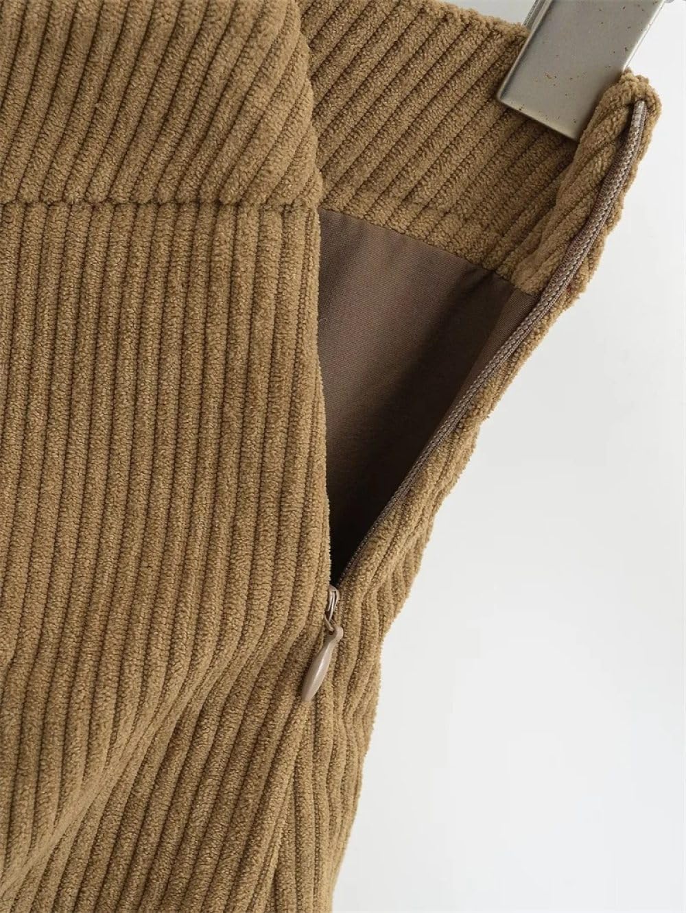 SWEPER Falda Corta De Mujer - Minifalda De Pana para Mujer, Falda Pantalón De Cintura Alta, Estilo Retro Americano, con Cremallera Lateral Simple, De Cintura Alta