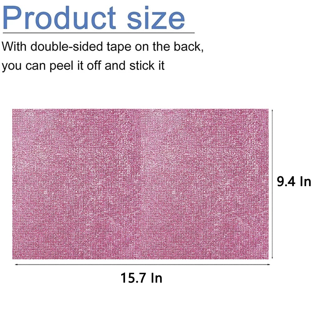 Bling Crystal Rhinestone Sticker DIY Car Decoration Sticker Sticker Glitter strass Crystal Gem Stickers decorazione auto regalo (rosa chiaro, 39,6 x 23,9 cm)