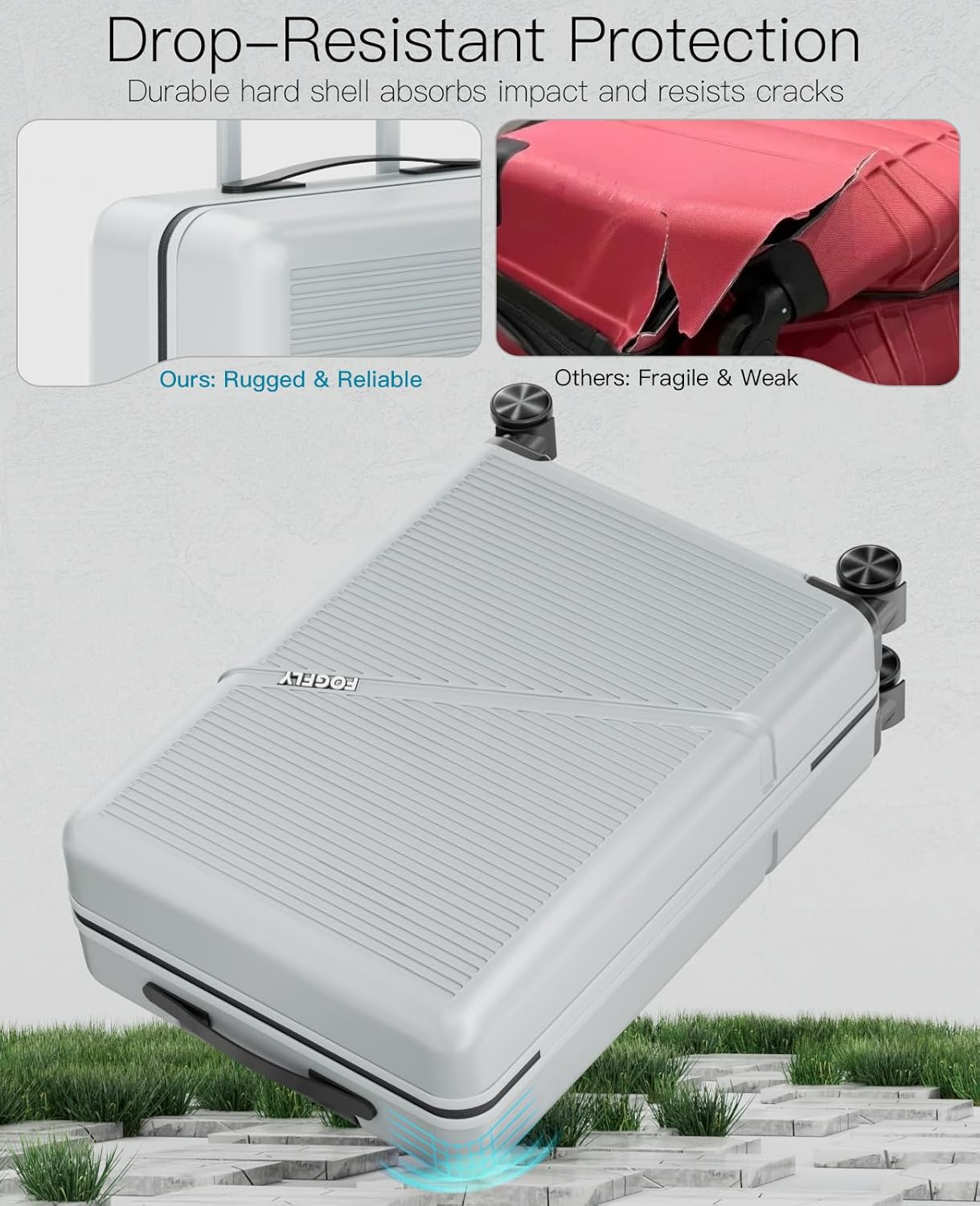 Carry On Luggage Airline Approved 20 Inch Hardside Suitcase with Spinner Wheels, Lightweight PC Rolling Luggage with TSA Lock & USB Charging Port for Travel