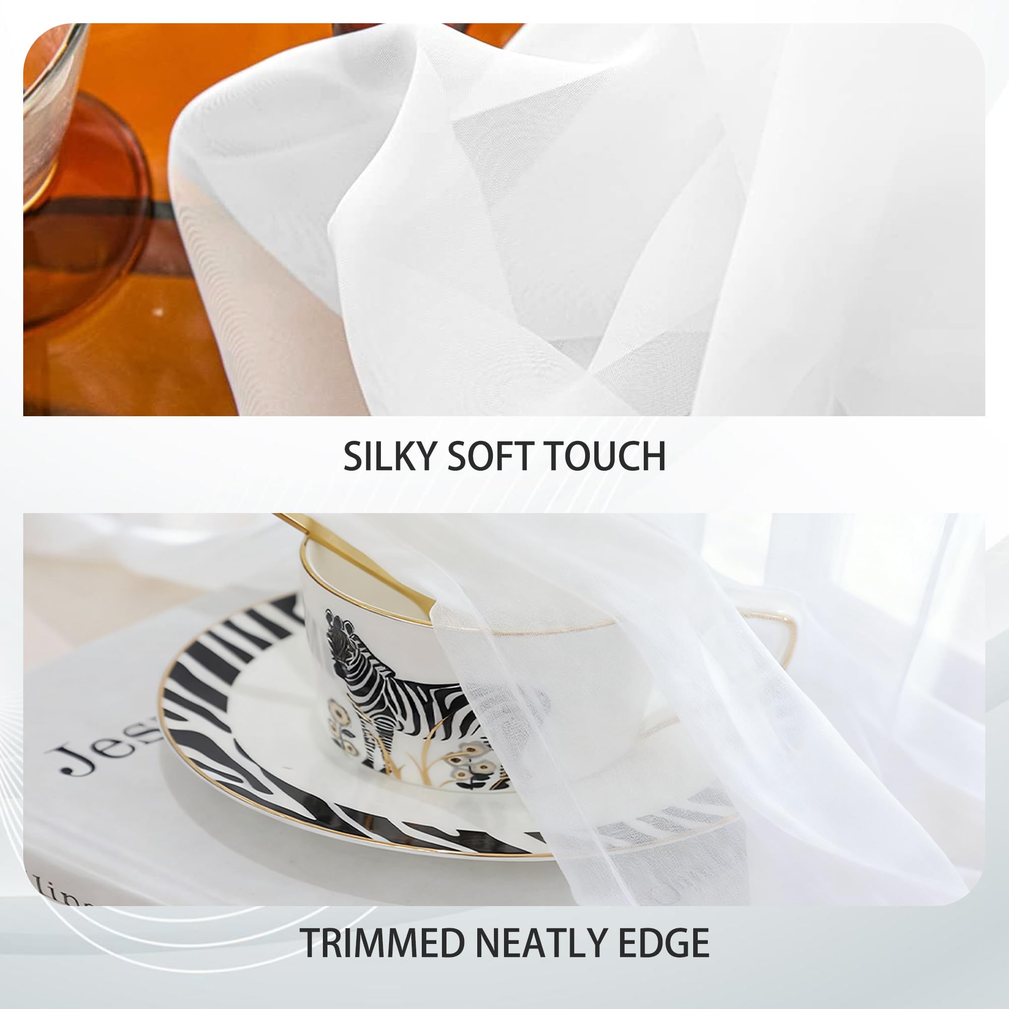 Tende Trasparenti 150 x 335 cm Trasparenti Tende Soggiorno Eleganti con Occhielli per Camera da Letto, Soggiorno, Cucina, Interni, Bianco