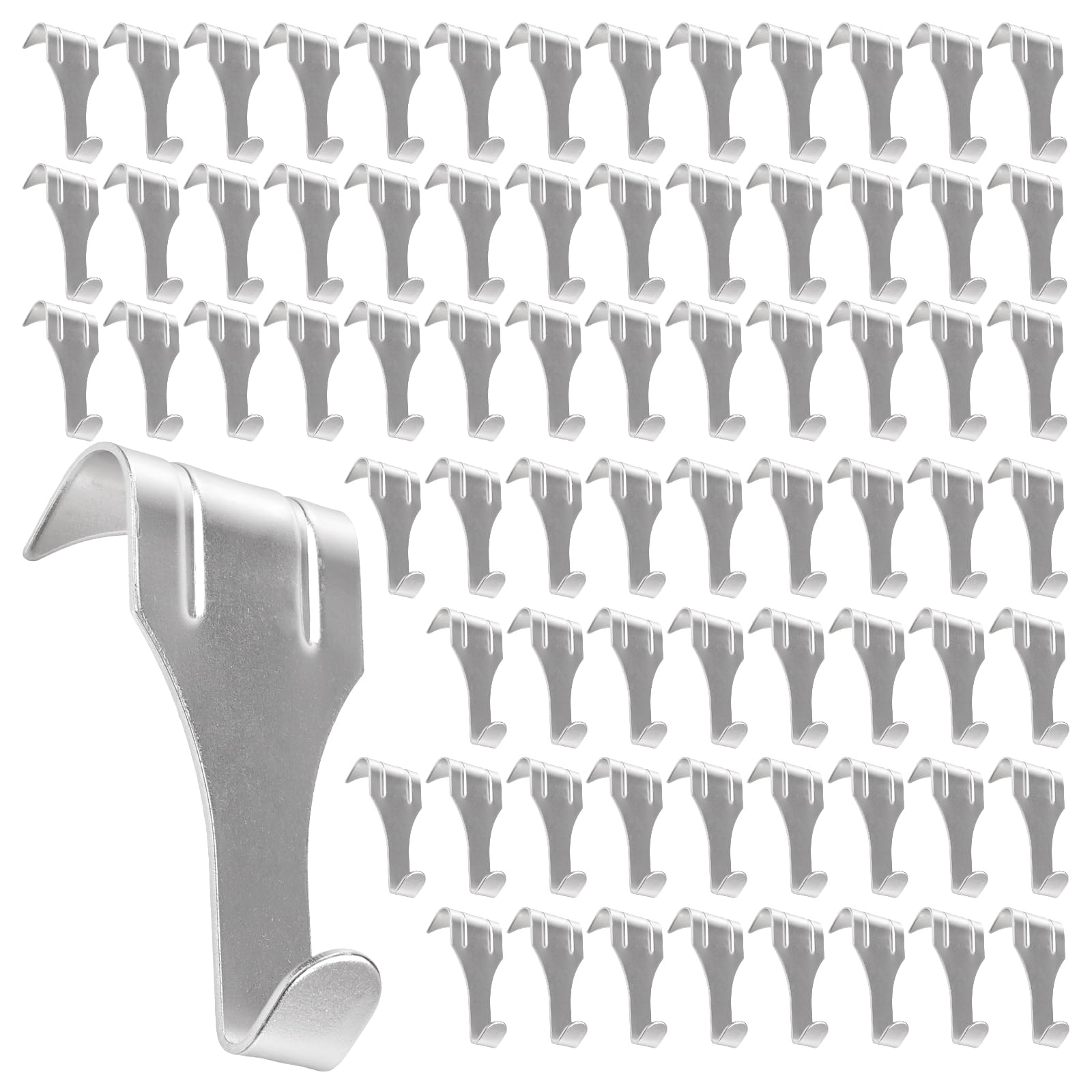 Kohand Silver 100 Pcs Picture Rail Hooks, Picture Rail Hangers, Rail Moulding Hanging Hook For Pictures Frames, Gallery Pictures, Billboards, Handbags