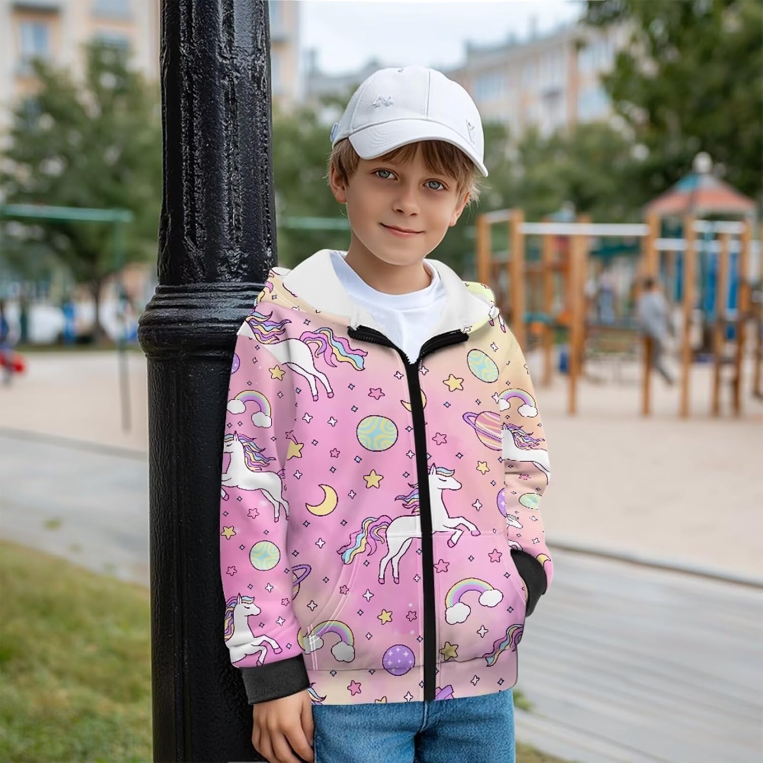 Girls Hoodie Jacket Long Sleeve Full Zip Hooded Fall Winter Sport Zip Up Hoodies Sweatshirt Coat for Kids