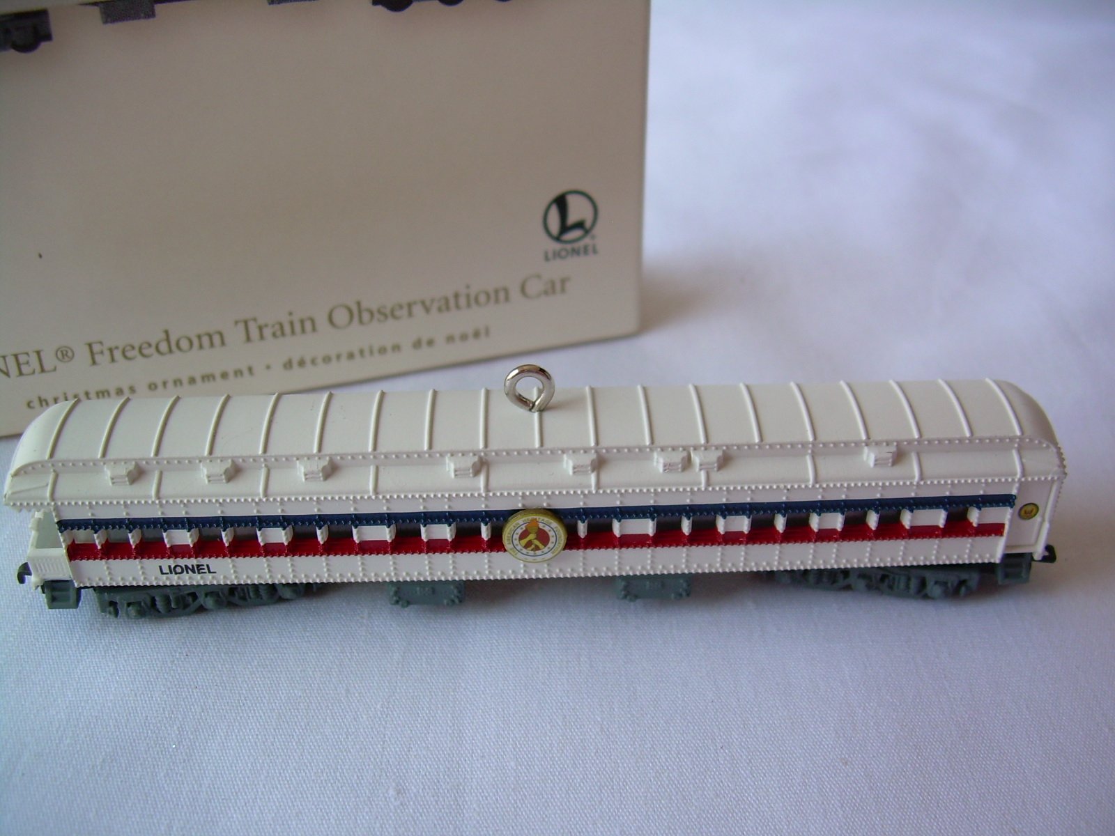 MIB 2007 Hallmark Ornament Lionel Freedom Train Observation Car