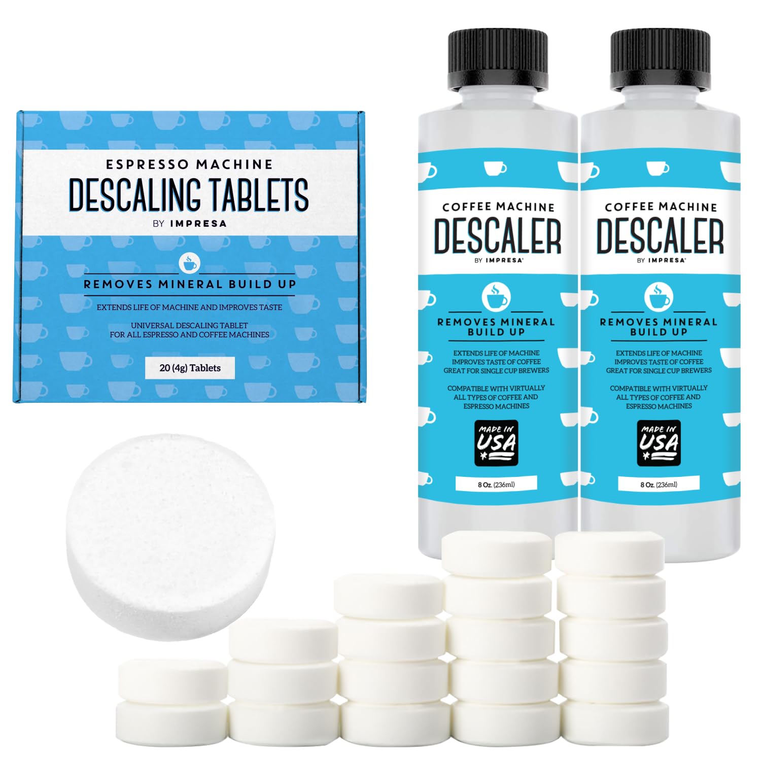 Descaler 2 Pack 2 Uses Per Bottle - Made in the USA - Universal Descaling Solution for Keurig