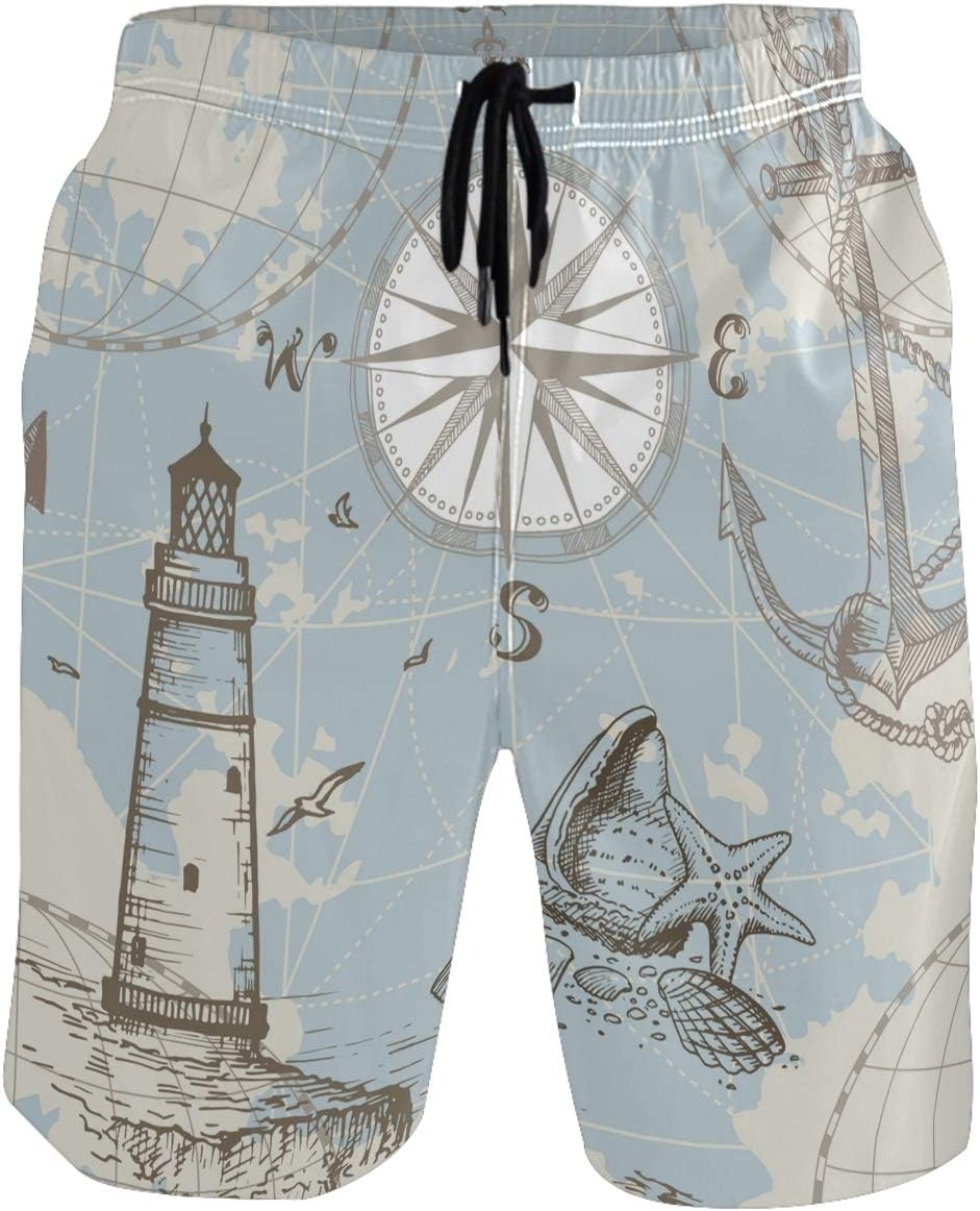 visesunny Men's Novelty Beach Shorts Quick Dry Swimwear Sports Running Swim Board Shorts Bathing Suits Mesh Lining