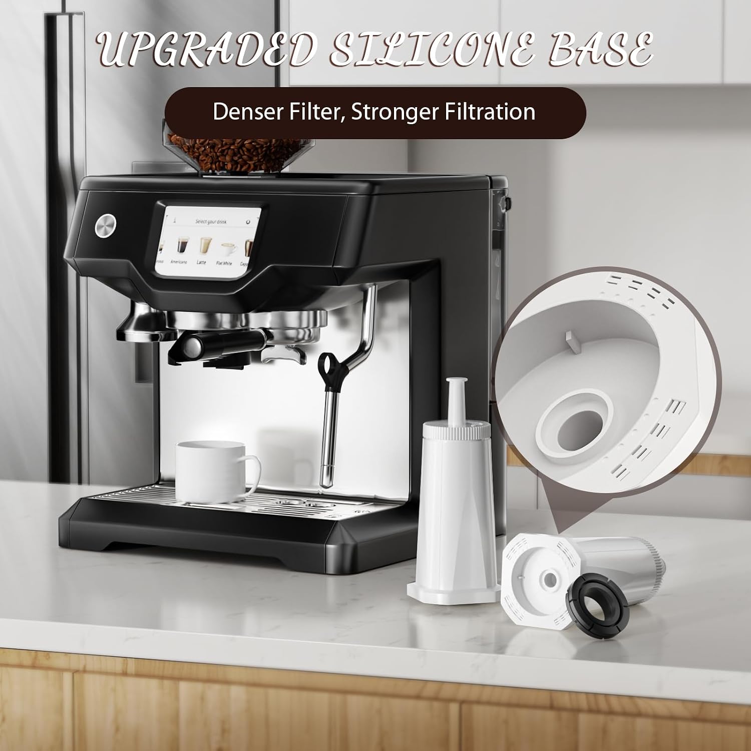 6 Pack Replacement Water Filter for Breville Espresso Machine Barista Touch Bes880, Oracle Touch BES990, Barista Pro BES878, Oracle BES980, Dual Boiler BES920 Bambino ClaroSwiss Sage