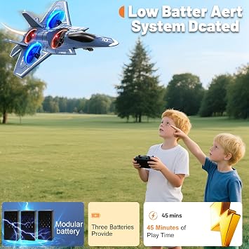 Foam Remote Control Airplanes, RC Planes with Light, RC Airplane Fighter Jet for Kids Adults 8-16, 360 Flip, Stunt Roll, Drones for Kids 8-12, Airplane Toy Gifts for Kids Boys - 3 Batteries