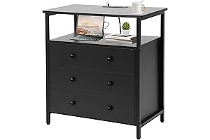 Sturdy & Spacious: 3-Tier Wooden Drawer Nightstand for Enhanced Bedside Storage and Convenience
