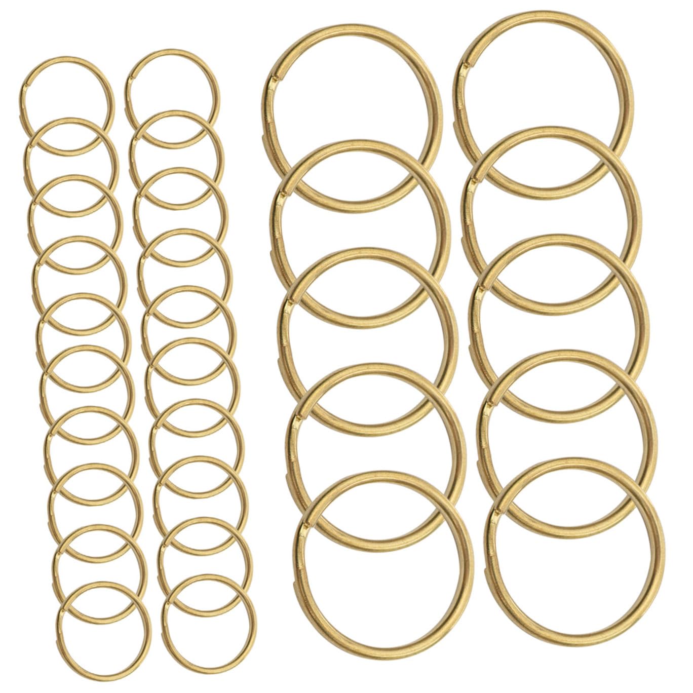 Porte-clés fendus métalliques ronds 25mm dorés Homoyoyo par lot de 200 pièces pour l'artisanat