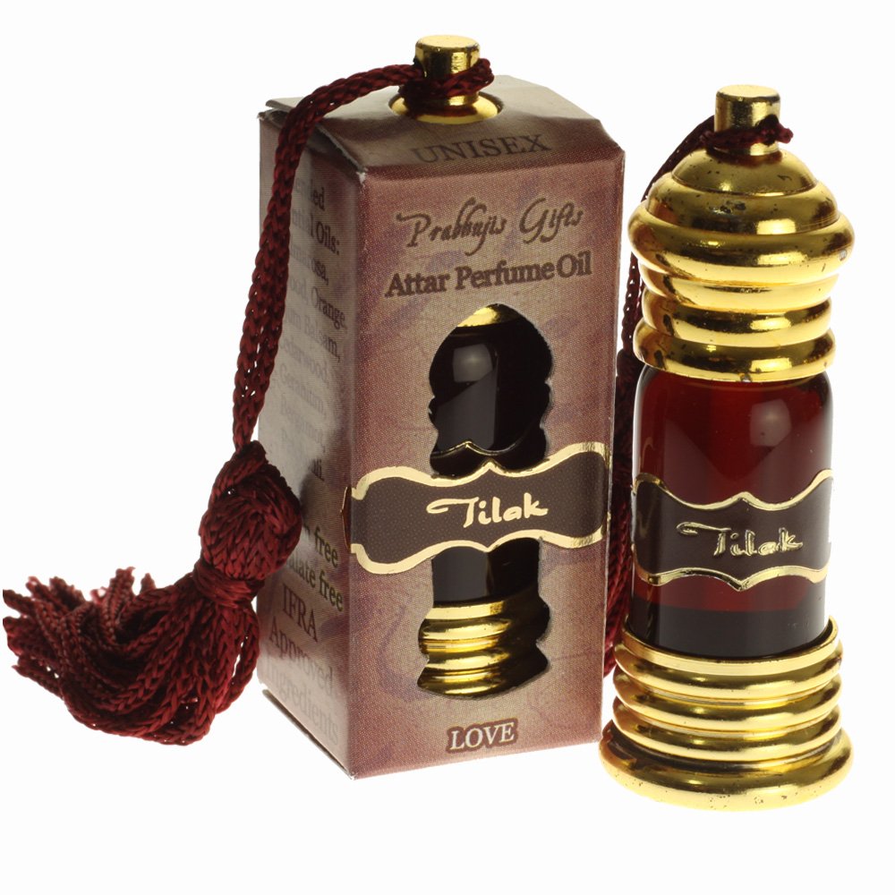 Prabhuji's Gifts Attar Tilak - Body Perfume Blended with Essential Oils - Vegan Oil - Long-Lasting Perfume for Women & Men - Arabian Fragrance - (6mL)