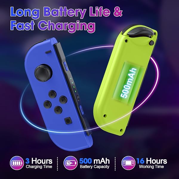 LNLBADNZ Replacement for Nintendo Switch Controller, Left and Right Switch Wireless Controllers Compatible with Switch/Lite/OLED, Support Motion Control/Wake-up/Dual Vibration (B-Y) - 2