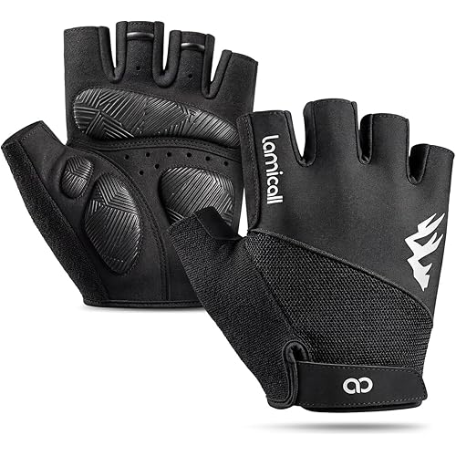 Lamicall Bike Gloves for Men Women - [Anti-Slip Shock-Absorbing Pad] Workout Gloves, Breathable Materials, Cycling Gloves for Bicycle, Gym, Motorcycle, Rowing, Indoor & Outdoor Sports