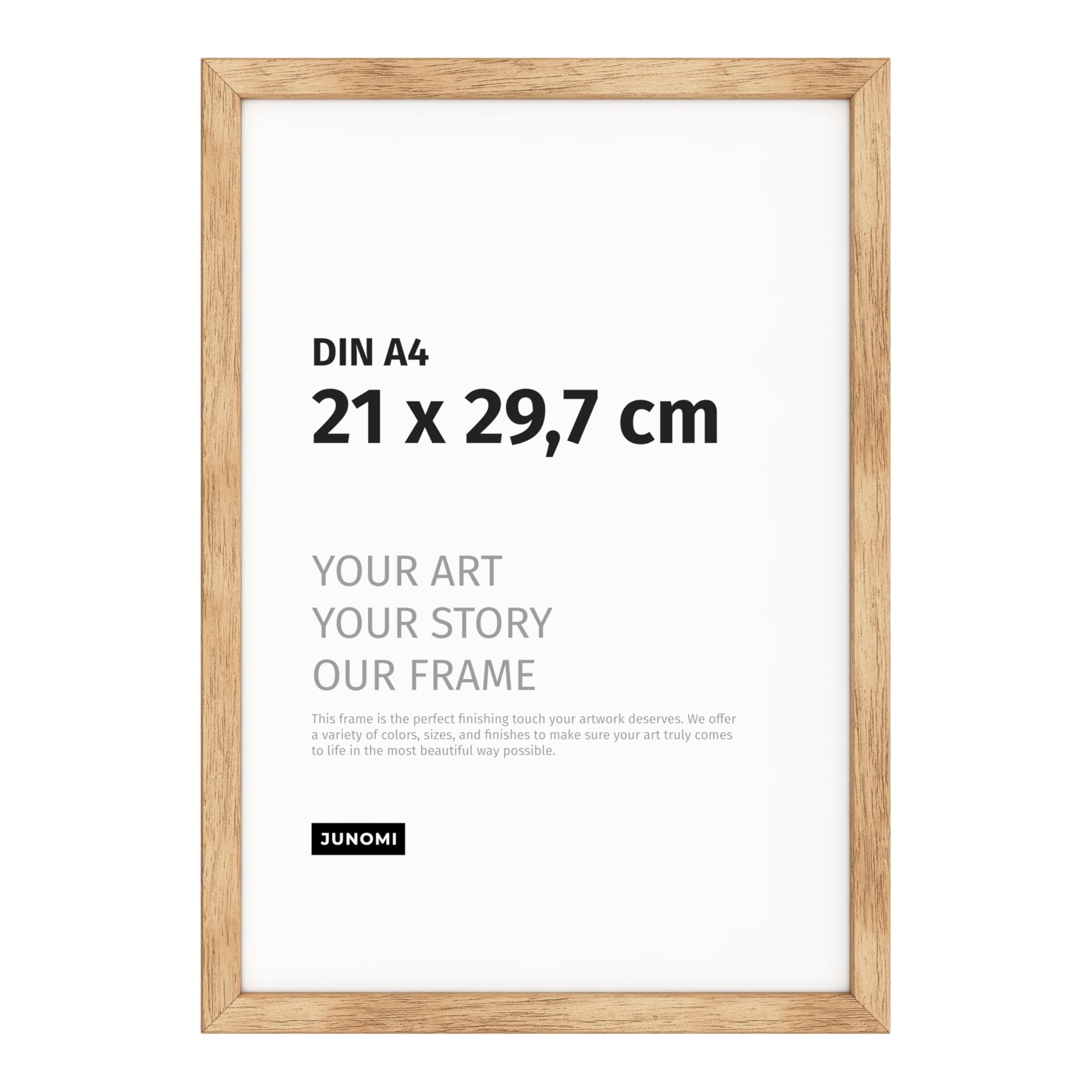 JUNOMI Premium Oak Picture Frame A4 (21 x 29.7 cm) - Real Oak Wood Frame with Shatterproof Acrylic Front, 21x29.7 cm / 1x - Image 2