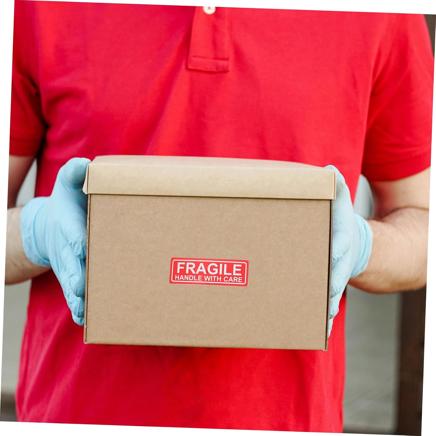 Gadpiparty Fragile Adhesive Labels 25x75mm, Handle with Care Shipping Stickers 10pcs Sturdy Warning Tags for Packaging and Moving