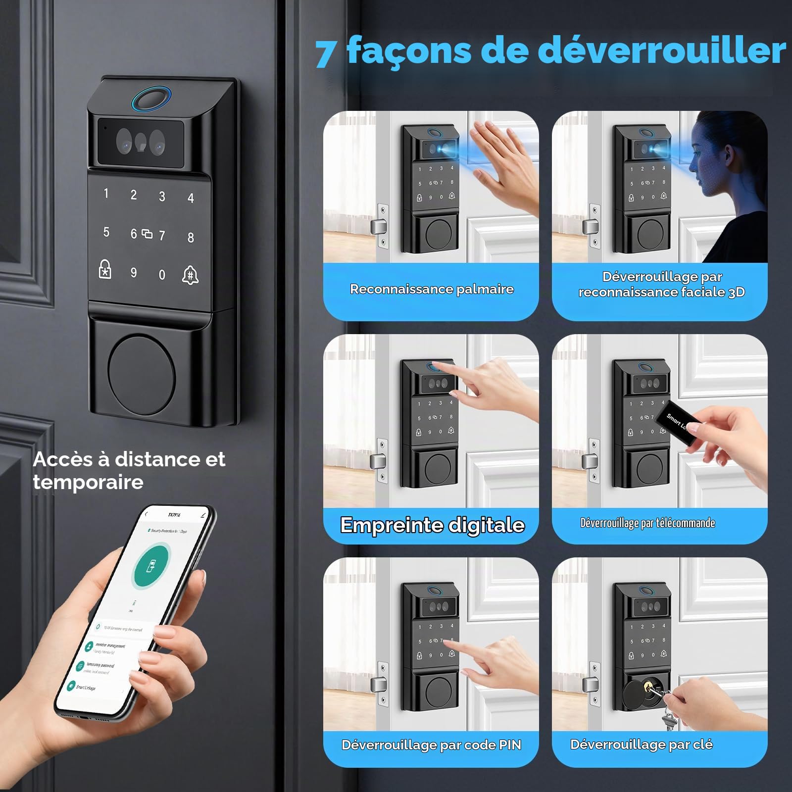 Serrure de Porte intelligente avec Reconnaissance Palmaire et Faciale