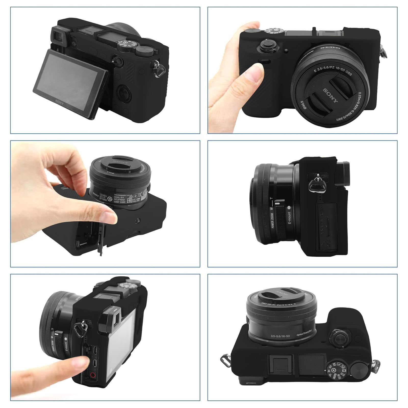 Easy Hood Custodia per Fotocamera Sony Alpha 6400,Antigraffio,Nero | Custodia in Silicone Morbido,Leggera,Protezione da Viaggio